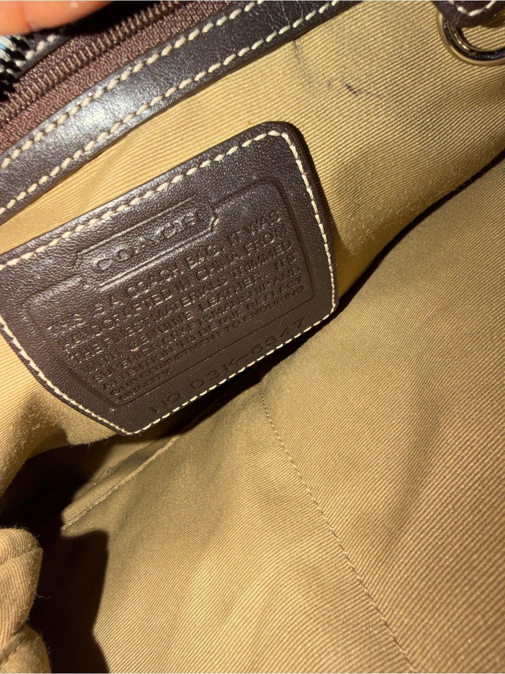 Coach Gray Signature Jacquard Crossbody with Dark Brown Leather Trim - Picture 7 of 11